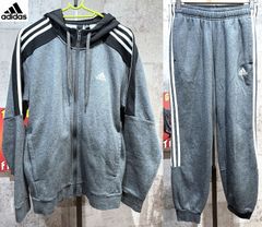 アディダス スウェット 上下セットアップ グレー M メンズ adidas パーカー スウェットパンツ