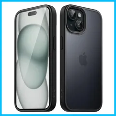 【新着商品】JEDirect マットケース iPhone 15 6.1インチ用 耐衝撃性ミリタリーグレードの落下防止 つや消しの半透明の背面電話カバー 指紋防止 (ブラック)