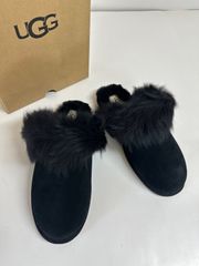【新品未使用】 UGG アグ レディース ムートン スリッパ サンダル ルームシューズ 1122750 W SCUFF SIS BLK US11(28cm)