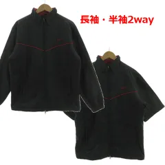 ナイキゴルフ NIKE GOLF ジャケット ウインドブレーカー 長袖 半袖 2way スタンドカラー ロゴ刺繍 中綿入り ダブルジップ ブラック 黒 エンジ L