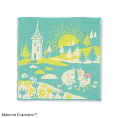무민 MOOMIN 미에 거즈 손수건 그린 수건 꽃다발