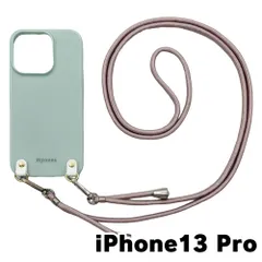 【新品未使用】iPhone13 Pro アイフォン13プロ ケース(くすみグリーン/ピンクゴールド)ひも TPU カバー ストラップ myones 斜め掛け zmyones002-ps1-st25-iphone13pro-gr-pkgd