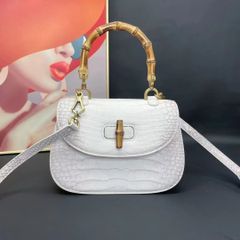 美品 最高級クロコダイル ワニ革保証 レザー ショルダーバッグ  ハンドバッグ ワニ革のバッグ