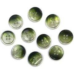 グラデーション 四つ穴ボタン 【グリーン】 緑 ボタン スーツボタン コートボタン カラーボタン 10個入り 【20mm】  B-689