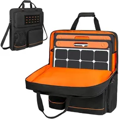 【新品】ソーラーパネル収納バッグ Jackery SolarSaga 100X/200W、ANKER SOLIX PS100 PS200 に適合して [防水・耐衝撃・高密度] 2枚収納 (67.3*57.15*11.43cm) ソーラーパネルバッグ 取り外
