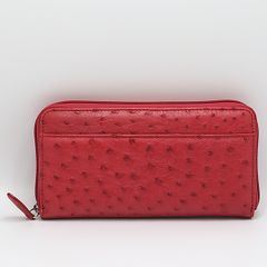 オーストリッチ革 赤 長財布 - メルカリ