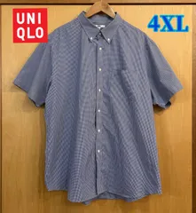 UNIQLO　ユニクロ　ボタンダウン　メンズ半袖シャツ　チェック柄　4XL
