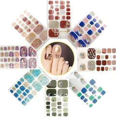 Fomirkle ネイルシール 足用 8枚 176個可愛い図案 ネイルステッカー SGS認定 ネイルデザイン