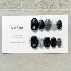 No.20 オーダーネイルチップ　ブラックネイル　黒ネイル　マルジェラネイル