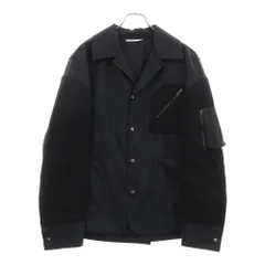 VALENTINO (ヴァレンチノ) シャドーストライプ ジップポケット シャツジャケット ブラック/ネイビー VV3CSA4570Mのサムネイル