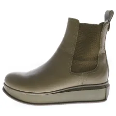 Salvatore Ferragamo (サルヴァトーレ フェラガモ) サイドゴア レザー ブーツ レディース カーキ