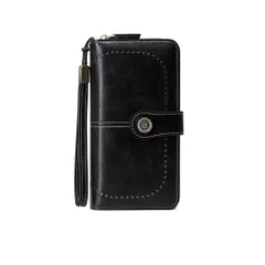 ☆ ブラック ☆ スキミング防止 RFID 長財布 yawallet1660 スキミング防止 長財布 レディース スキミング 防止 財布 長サイフ なが財布 大容量 カードケース カードがたくさん入る カード入れ 多い おしゃれ シンプル ラウンドファスナー