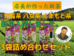 新茶入荷しました‼︎!全国 送料無料  健康 九州産  新茶 八十八夜 母の日 緑茶 上級茶(知覧  八女 くまもと)飲み比べセット　100ｇ✕3袋