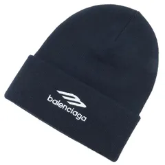 美品　バレンシアガ ニット帽 キャップ ビーニー 帽子　Balenciaga BALENCIAGA】バレンシアガ ロゴ ニット帽 ニットキャップ