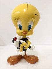 TWEETY トゥイーティー ルーニーテューンズ シルベスター抱っこ 置物 約25cm