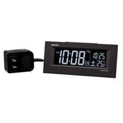 01:黒_単品_01:通常 セイコークロック(Seiko Clock) 置き時計 01:黒 本体サイズ:6.4×15.4×3.9cm 目覚まし時計 電波 交流式 デジタル BC413K