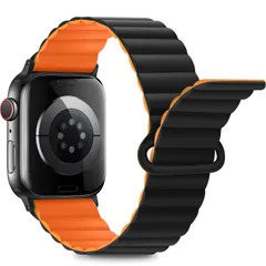 【人気商品】41mm 42mm 40mm 44mm 45mm 38mm、ループ付き両面リバーシブルマグネットストラップ 46mm iWatch バンド49mm Ultra Watch Apple 2 コンパチブル シリーズ10/9/8/7/6-1/SE アップ