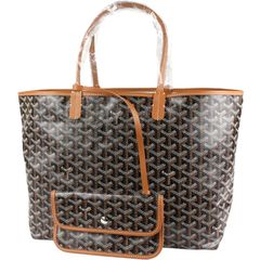 GOYARD/ゴヤール　サンルイPM（トートバッグ）　ゴヤールディンキャンバス×シュヴロッシュカーフスキン　ブラック×ナチュラル　STLOUIPMLTY01CL03P【未使用品】
