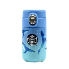 【新品】箱なし ステンレス製 携帯用プチボトル クジラ 200ml / スターバックス STARBUCKS 水筒 水色 ブルー 真空断熱二重構造 (#DYDL6)
