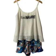 【SPIRALGIRL】セットアップ ロゴタンク × 花柄ショートパンツ／夏のリゾートコーデ Fサイズ