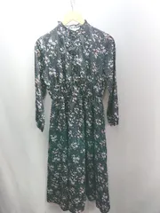 ◇ ⊂ Lace Ladies レースレディース 小花柄 長袖 ロング丈 ワンピース サイズF ブラック系 レディース E  【1502060029155】