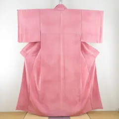 小紋 小梅柄 袷 広衿 桃色 正絹 仕立て上がり カジュアル着物 身丈157cm