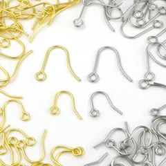 【特価商品】サージカルステンレス ピアス フック パーツ アレルギー対応 ゴールド シルバー 2サイズ 120個 セット