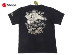 バンソン VANSON 半袖Tシャツ 「アメリカンイーグル 刺繍Tシャツ」 NVST-2301 VANSON LEATHERS AMERICAN EAGLE EMB TEE  ブラック 