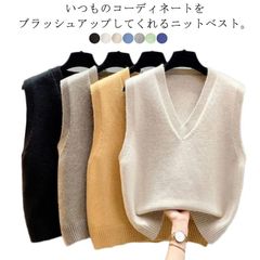  ノースリーブ 重ね着 着回し レイヤード Vネック レディース ショート丈 ベスト おしゃれ 春 おしゃれ ニット 秋冬 ゆったり 体型カバー 春ニット 防寒 通勤 オフィス カジュアル トップス #cjfj141640