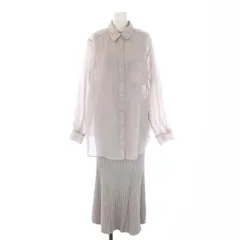 アプワイザーリッシェ Apuweiser-riche 22SS シアーシャツsetニットワンピース 2点セット セットアップ リブニット ノースリーブ 長袖 1 S グレー /DK