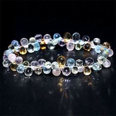宝石ルースカット ミックスクォーツ ドロップカット 約5mm ブレスレット