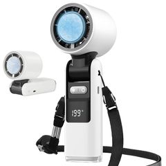 即納：【2025新登場・-25℃瞬時冷感】携帯扇風機 ハンディファン 冷却プレート 199段階風量調節 大風量 4000mAh大容量 USB Type-C充電式 折り畳み 7m/s超強風 デジタル表示 冷感プレート付き 3秒でひんやり 軽量コンパクト 卓上 1