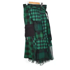 未使用品❗️22ss sacai スイッチングミックススカート　プリーツ　チェック Sacai (サカイ) 22SS ドッキング プリーツ ミニ スカート