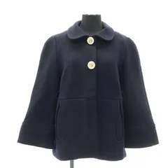 【100%新品得価】美品高級　アニヤハインドマーチ　ネイビー　デザインコート　ボリューム袖　リボン ジャケット・アウター
