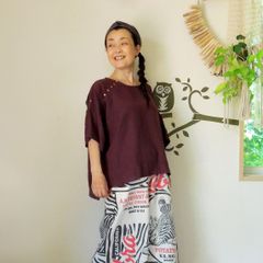 バラカ ボタンカットソー●パープル