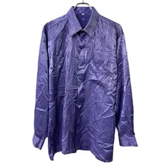 長袖 柄シャツ XL パープル 胸ポケット 総柄 民族柄 長袖シャツ トップス 春物 a710-5536