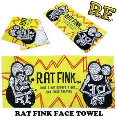 쥐 핑크 페이스 타올 옐로우 RAT FINK 타월 약 34 × 75cm 면 100 % 미국 핫 로드