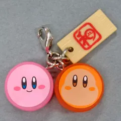 【中古】キーホルダー・マスコット(キャラクター) カービィ＆ワドルディ(饅頭) ちょこんと和菓子かーびぃチャーム 「一番くじ 星のカービィ ふわふ和コレクション～ぽよぽよ日和～」 F賞