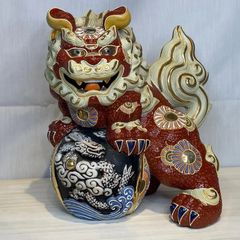 九谷焼 骨董品】【魔除け 邪気祓い】唐獅子 昇龍 昇竜 八幡窯 松本須 