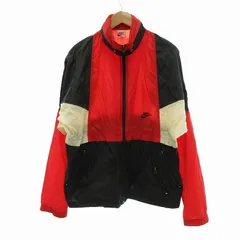 ナイキ NIKE 銀タグ 90s ヴィンテージ ジャケット 配色 カラーブロック L 赤 レッド 黒 ブラック /UO