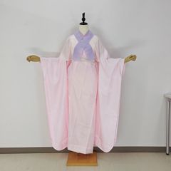 【新品　お振袖用長襦袢　パープル刺繍半衿　お仕立てセット　衿芯つき】