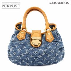 ルイ ヴィトン LOUIS VUITTON モノグラム デニム プリーティ ハンド バッグ キャンバス レザー ブルー ゴールド 金具 M95020 90287603