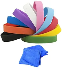 sac taske シリコン ブレスレット シンプル 無地 リストバンド ＆ タオル 10色 50本 セット(10色 50本 セット)