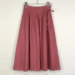 SLOBE IENA リネン混 タックフレア ロングスカート