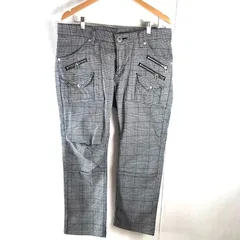リー  Lee パンツ チェック柄 ロゴビス付き ファスナーポケット付き 膝切り替えデザイン ブラック系 グレー系 34サイズ  944077のサムネイル