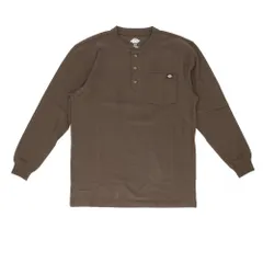 ☆ CB.チョコレートブラウン ☆ XXLサイズ ☆ Dickies ディッキーズ Long Sleeve Henley Shirt WL451 ディッキーズ Dickies tシャツ WL451 メンズ 長袖 ロンt シャツ おしゃれ ブランド デッキーズ