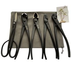 No.735 【収納ケース付き】盆栽工具 7点セット ステンレス ハサミ 剪定