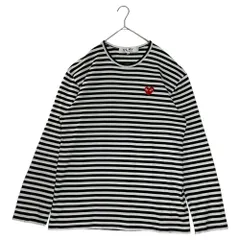 PLAY COMME des GARCONS(プレイコムデギャルソン) 24SS Unisex Border Long Sleeve T-Shirt BLACK/WHITE ユニセックス ボーダー 長袖 Tシャツ AX-T164 XXL