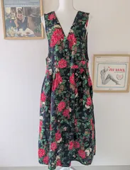 USA製 花柄コットンワンピース サイズM〜L程度 usedレディース古着