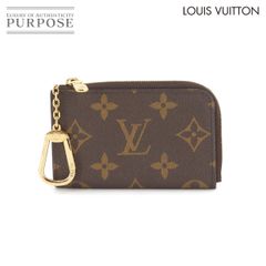 新品同様 ルイ ヴィトン LOUIS VUITTON モノグラム カードキーケース ポルト クレ ノア ブラウン オランプブルー M83612 RFID 90283769